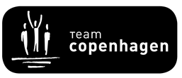 Team Copenhagen-logo. sort baggrund og med hvide bogstaver står der "Team Copenhagen"